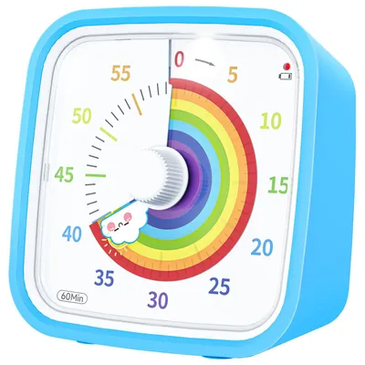 Produktbild von Visueller Timer mit Schutzhülle, Rainbow Disk 60-Minuten-Countdown-Timer für Kinder und Erwachsene, geräuschloses Zeitmanagement-Tool