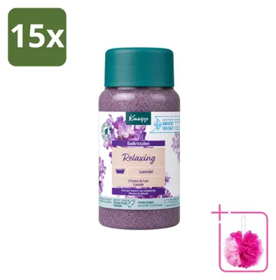 Zdjęcie produktu dla 15 opakowań soli do kąpieli Kneipp, relaksujący zapach lawendy - 600 g - zestaw ekonomiczny - 15 sztuk