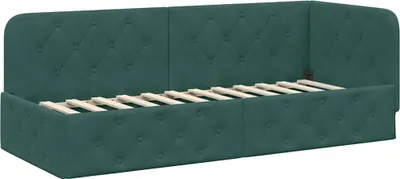 Produktbild von vidaXL Eckbettgestell Dunkelgrün 80 x 200 cm Samt