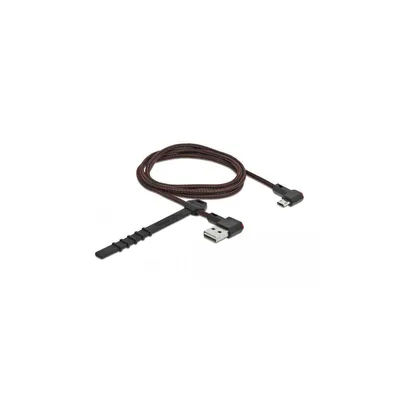 Produktbild von DeLOCK EASY-USB 2.0 Kabel Typ-A Stecker zu EASY-USB Typ Micro-B Stecker gewinkelt links / rechts 1 m schwarz, 1 m, USB A, Micro-USB B, USB 2.0, Schwarz