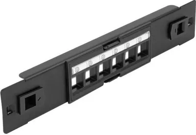 Produktbild von DeLOCK 10″ Keystone Patchpanel 6 Port werkzeugfrei, Schwarz, 1U, 44 mm, 12 mm, 254 mm