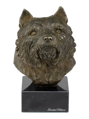 Image de Terrier de Norwich - Statue de chien, buste sur socle en pierre, statue, trophée pour exposition canine de la marque Art-Dog