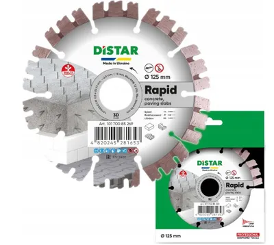 Obrázok produktu pre DIAMANTOVÝ REZNÝ KOTÚČ NA BETÓN 125 mm REZNÝ KOTÚČ RAPID DISTAR