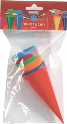 Produktbild von 6er Deko Schultüte Dekotüten 12cm lang