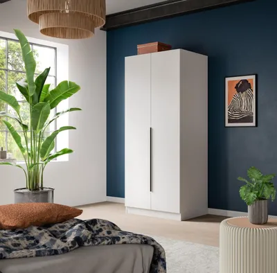 Produktbild von Kleiderschrank >Kopenhagen< in Weiß - 80x181x52cm (BxHxT)