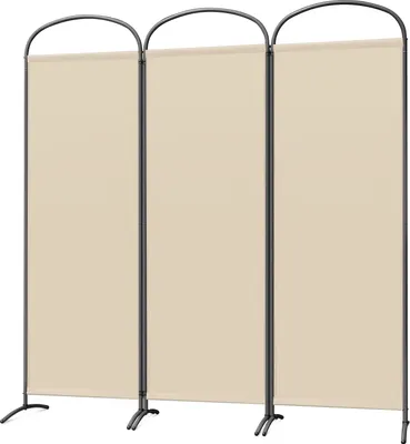 Zdjęcie produktu dla Angel Living 3-częściowy ekran łukowy 168X185CM ekran prywatności ekran balkonowy ekran balkonowy ścianka działowa ścianka działowa, beżowa