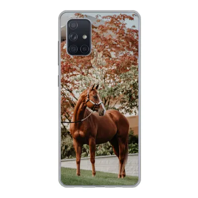Produktbild von MuchoWow® Handyhülle Schutzhülle Hülle für Samsung Galaxy A51 5G Pferd - Baum - Halfter Silikon Softcase Handy Hülle - Abbildung