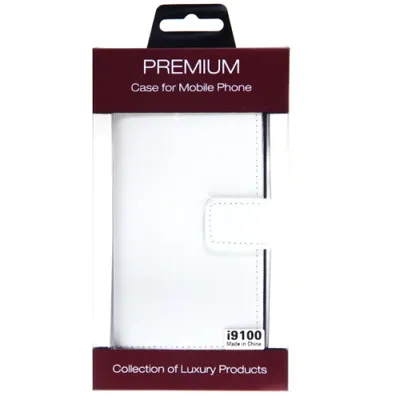 Produktbild von Book Case Handyhülle für Samsung Galaxy S2 Weiß Leder 4250710543199