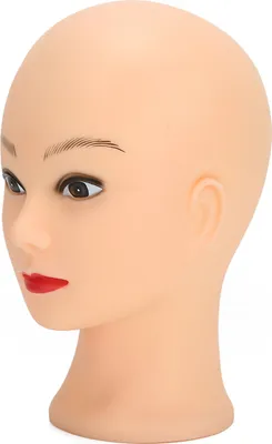 Obrázek produktu pro Makeup Training Practice Wig Hat Display Plešatá hlava figuríny 49 cm (s make-upem )