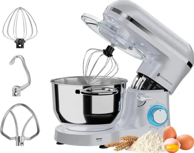 Produktbild von KitchenBrothers 2000W Küchenmaschine - Küchenroboter - 6,2L - Mixer mit Rührschüssel - Küchenmixer - Perlweiß