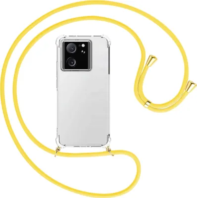 Produktbild von Handykette Backcover-Schutzhülle mit Band (Metall goldfarben) für Xiaomi 13T Pro (6.73'') - gelb