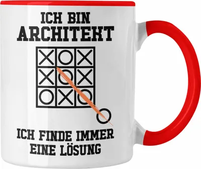 Produktbild von Trendation - Architekt Geschenk Tasse Lustig Kaffeetasse mit Spruch Architektur Architekten Geschenkidee Männer (Rot)