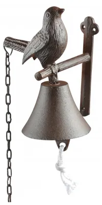 Image de Cloche oiseau - L 14,2 x l 11,9 x H 18,5 cm - Fonte