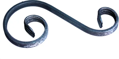 Produktbild von S Bogen geschmiedet aus 12x6mm Eisen, Zaun Schnörkel Schmiedeeisen 195x90mm