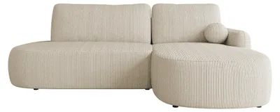 Produktbild von MIRJAN24 Ecksofa Loridu O Cord, mit Schlaffunktion und Bettkasten, L-Form Sofa (Farbe: Poso 100, Ecksofa: Rechts), KI-generiertes Bild