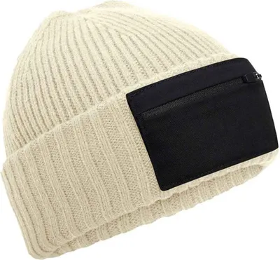 Image de Beechfield - Casquette fermeture éclair écusson RW10386 (Taille unique) (Sable/Noir)
