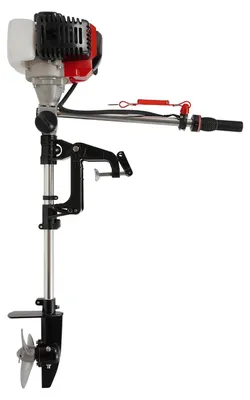 Produktbild von Außenbordmotor Boot - 2,3 PS 52cc 2-Takt Motor - Zwangsluftkühlung - Membranvergaser - Für Schlauchboot/Angelboot - Schwarz
