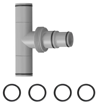 Immagine prodotto di Raccordo a T per tubi, diametro 38/32 mm, per piscine, con guarnizioni, in plastica