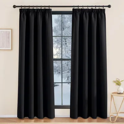 Produktbild von Thermovorhang Blickdicht Schwarz H200 x B140 cm (2er Pack)