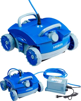Obrázok produktu pre AREBOS Automatický bazénový robot Poolrunner pre bazény do max. 50 m³ Bazénový vysávač Podlahový čistič 2 režimy čistenia, modrý