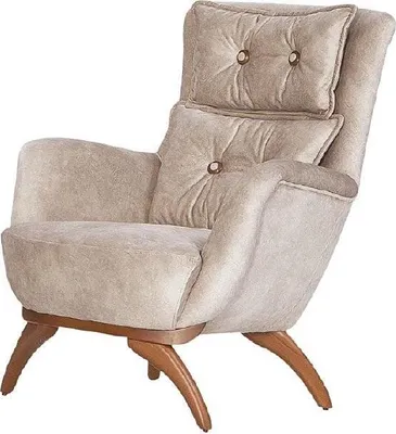 Productafbeelding van Beige fauteuil, luxe loungestoel, design, leunstoel, fauteuil, gestoffeerd