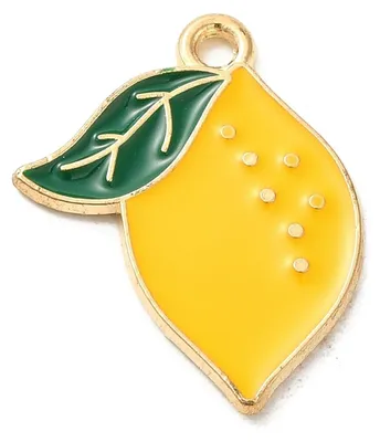 Imagen del producto de 100 dijes de fruta esmaltados – para hacer joyas – collares/pendientes – materiales para manualidades – metal de alta calidad – 16,5 mm x 21 mm – dijes