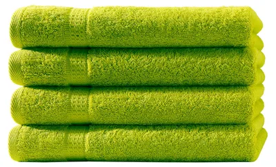 Produktbild von 4er Set Frottee Gästetücher Elegance 30x50 cm 100% Baumwolle 500 gsm Gästetuch apfelgrün