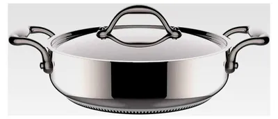 Produktbild von Schmorpfanne mit Deckel, rostfreies Metall, Edelstahl, 26 cm
