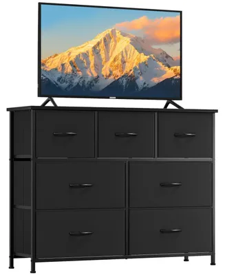 Produktbild von Stoffkommode mit 7 Schubladen Schwarz 100 x 77 x 30 cm
