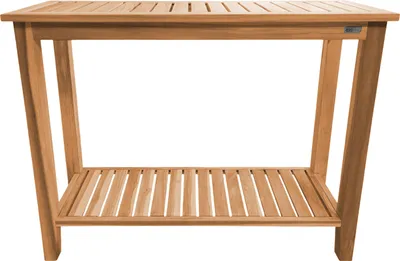 Produktbild von AXI Niah Konsolentisch aus Teak Holz in Braun | Teakholz Gartentisch mit Ablage | Wandtisch / Garten Tisch für drinnen oder draußen | 120 x 45 x 90 cm