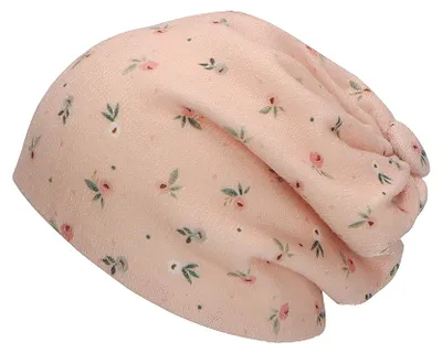 Productafbeelding van Sterntaler baby meisjesmuts, slouch-muts met bloemenprint - roze, maat 39