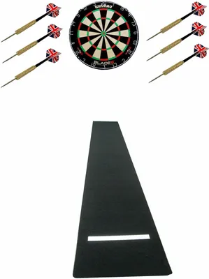 Produktbild von Steel Dartboard Dartscheibe Winmau Blade 6 Dartteppich Dartmatte + 6 Steeldart