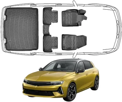 Produktbild von 3D Fußmatten & Kofferraumwanne Auto Set Kompatibel mit Opel Astra L Electric