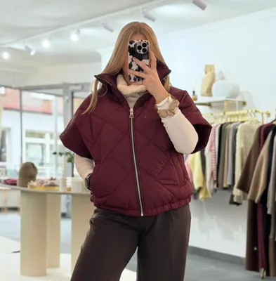 Produktbild von Steppweste Damen "Marie" Weinrot mit Reißverschluss, für Frauen Weste, Bodywärmer Westen Outdoor Jacke Frau, kurzarm Weste, für Herbstzeit Stepp Weste