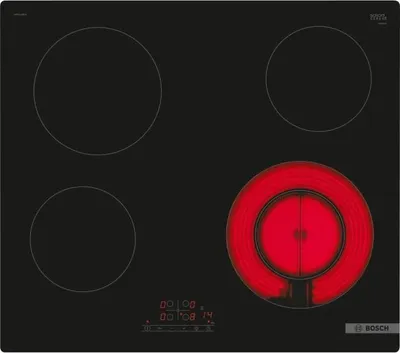 Image de Table de cuisson vitrocéramique Bosch PKF611BB8E, 60cm,frontale, Sans cadre, Zone double, Noir