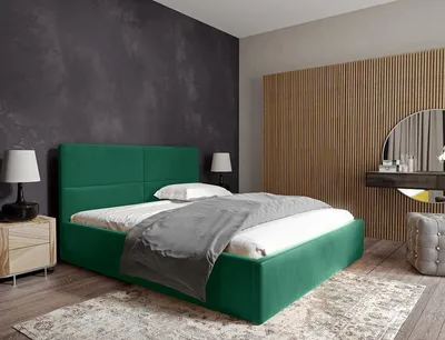 Produktbild von Furmeb24 - SLIM 3 - 180 x 200 cm - Polsterbett aus Holzrahmen , Doppelbett mit h¶her Kopsttze - Ohne Matraze - (Velutto 10)