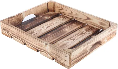 Produktbild von SEVICO Holzkiste Truhe Geflammte Tablett Apfelkisten Obstkisten Holz Betttablett Flaschenträger Vintage 50 x 40 x 8 cm DEKO S16-O