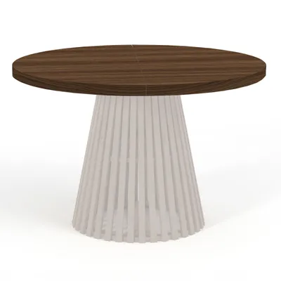 Zdjęcie produktu dla Okrągły stół jadalniany DOVER z lamelami, średnica: 90 / 140 cm, kolor: orzech franklin / kaszmir