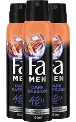 Produktbild von FA Deospray Men Dark Passion 150ml, 3x 150 ml