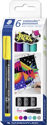 Zdjęcie produktu dla STAEDTLER® 317 C6 Uniwersalne pisaki Lumocolor, 6 sztuk w opakowaniu