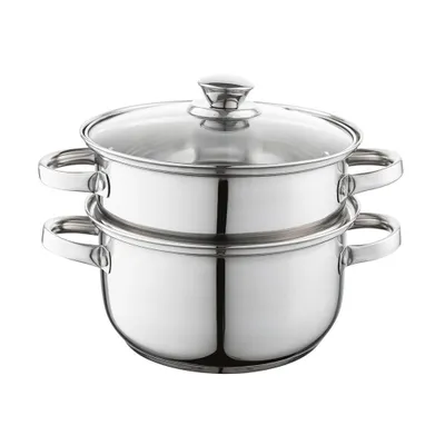 Produktbild von FLORINA STEAMER 20cm Edelstahl Dampfgarer, Kochtopf mit Deckel, Dampfkochtopf