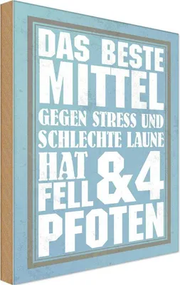 Produktbild von vianmo Holzschild 30x20 cm das beste Mittel gegen Stress Dekoration