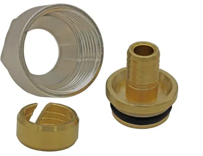 Productafbeelding van Verwarmingsbuis Koppeling - Onderdelen Set - Verwarmingssysteem Installatie - Messing Eurocone - 12 x 2 mm - Messing