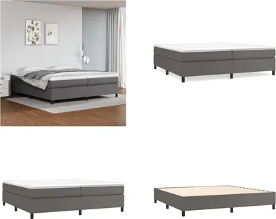 Immagine prodotto di vidaXL Letto a molle con materasso grigio 200x200 cm in Similcuoio - Letto a molle - Boxspringbetten - Bett - Schlafzimmermöbel