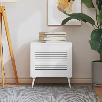 Obrázek produktu pro The Living Store Dveře šatní skříně s lamelovým designem bílé 39,5x49,4 cm z masivního borovicového dřeva