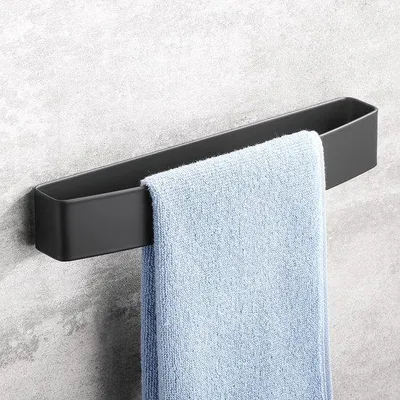 Productafbeelding van Zelfklevende Handdoekstang Zilver RVS - Boorvrije Badkamer Handdoekhouder