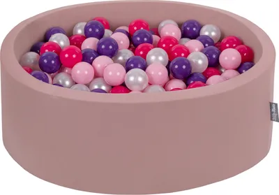 Produktbild von KiddyMoon rund bällebad bällepool 90x30cm/200 bälle ? 7cm ballgruben für babys spielbad kleinkinder, hergestellt in der eu, erikafarben: puderrosa/perle/violett/dunkelpink