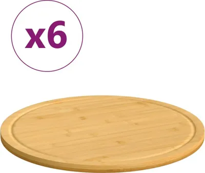 Produktbild von Schneidebretter 6 Stk. Ø40x1,5 cm Bambus