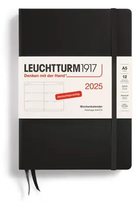 Produktbild von LEUCHTTURM1917 370541 Wochenkalender Medium (A5) 2025, Schwarz, Deutsch