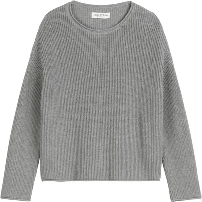 Produktbild von Marc OߴPolo Damen Strickpullover mit U-Boot-Ausschnitt Oversize Fit, Grau (Light